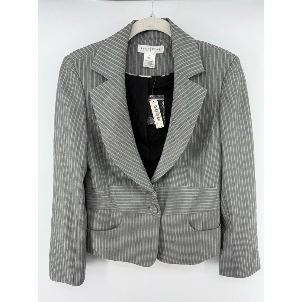 White House Black Market Glen Check Plaid Blazer Size 2 Career F1